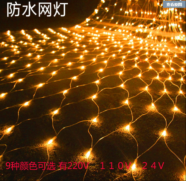 LED鱼网灯 彩灯 闪灯庭院灯工程亮化春节装饰灯 黑线星星网灯