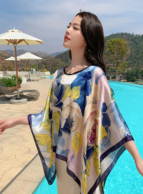 仿真丝防晒披肩宽松百变女春夏