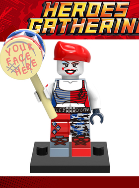 超级英雄700小丑女哈莉奎茵第三方MOC男生拼装人仔积木玩具