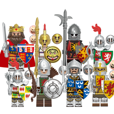 狮心王人仔中古罗马骑士积木抽抽乐第三方儿童益智拼装玩具G0180