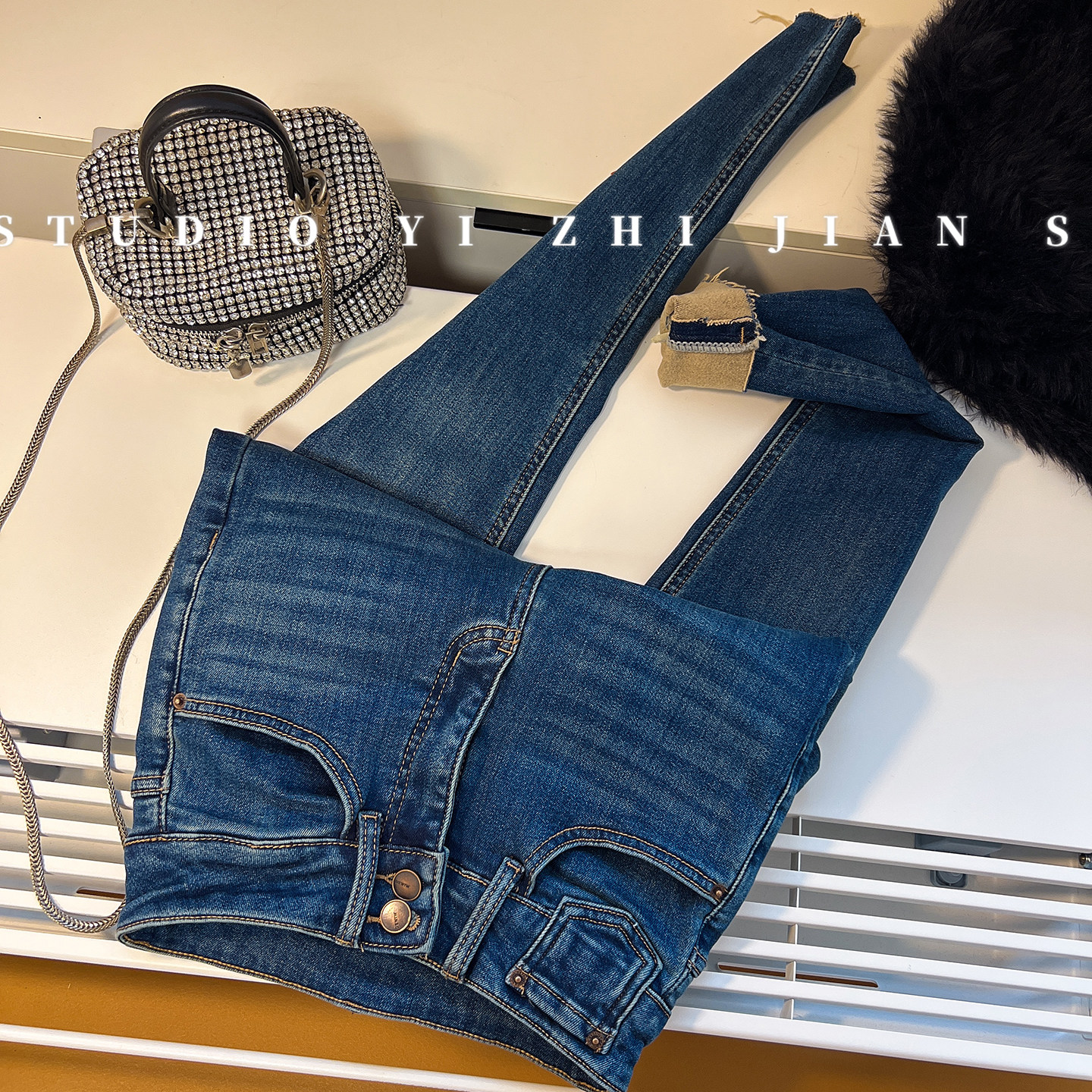 弹力小脚裤2025冬季加绒