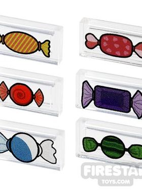 现货 Firestar FST 第三方人仔配件 节日糖果印刷砖 1x2 创意积木