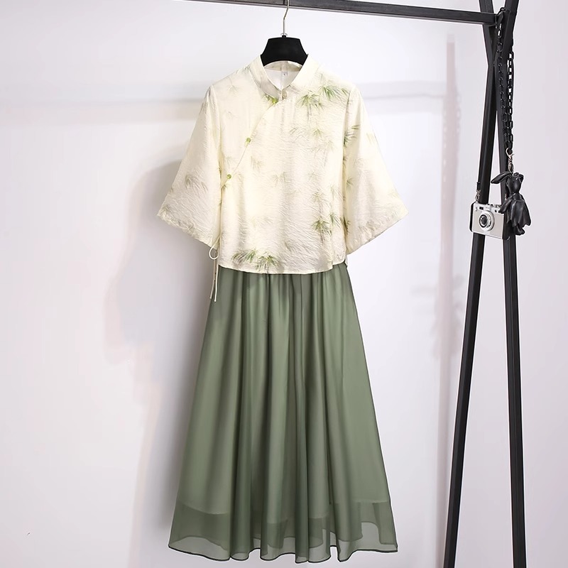 早春秋新中式汉服裙两件套装女成人2025年夏季新款国风旗袍连衣裙