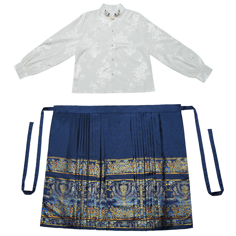 TOPS HORSE-FACED SKIRTS SPRING AND AUTUMN MODIFIED HANFU SHIRTS LONG-SLEEVED NEW CHINESE NATIONAL STYLE WOMENS PLACKET STAND-UP COLLAR SHIRTS