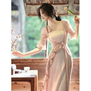 新中式伴娘服礼服轻国风改良低领旗袍连衣裙女夏季2025新款小个子