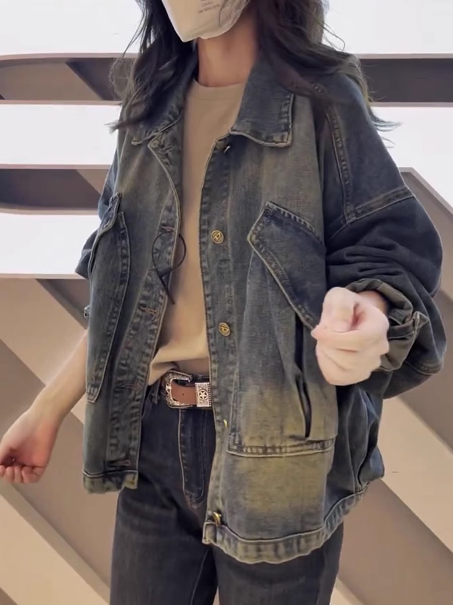 短外套夹克上衣长袖宽松百搭