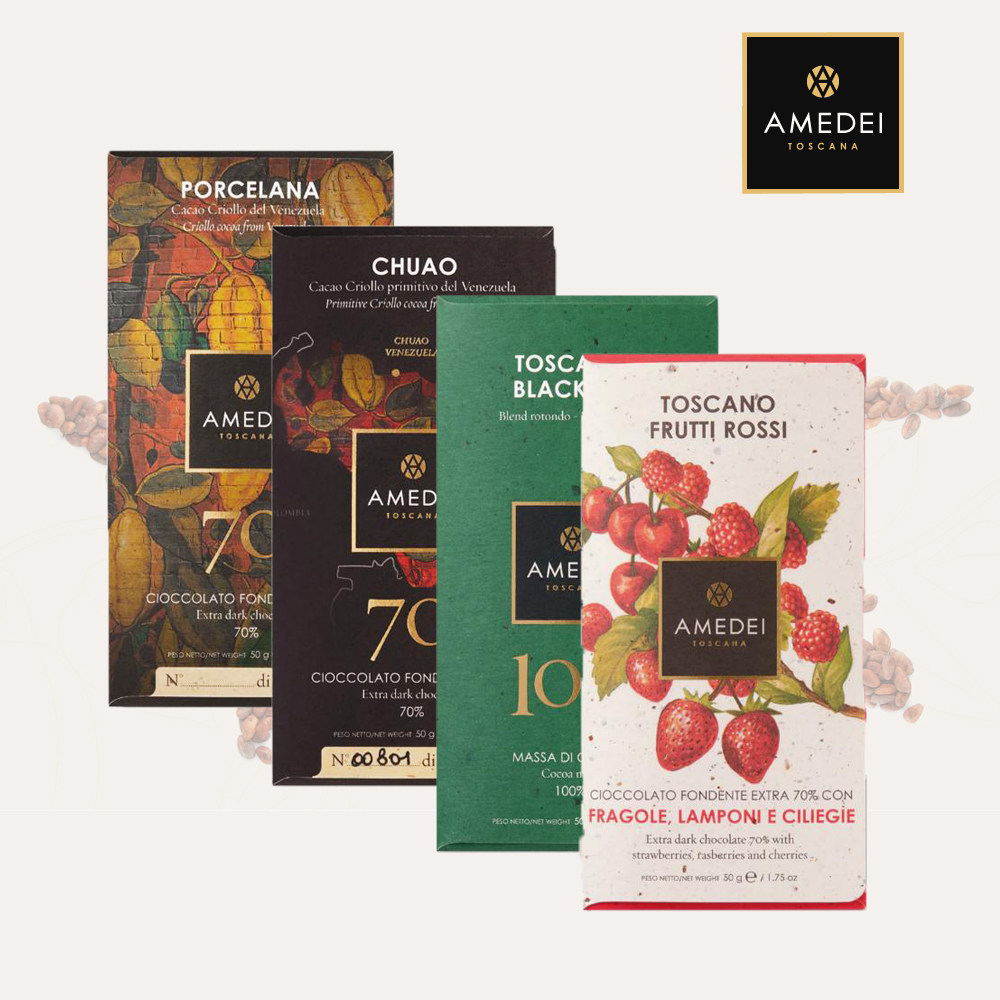 意大利进口Amedei单源可可黑巧procelana chuao70%100%排块零食