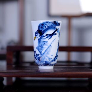 九希堂刘林荣手绘闻香杯陶瓷茶具聚香杯青花瓷品茗杯 微瑕品质