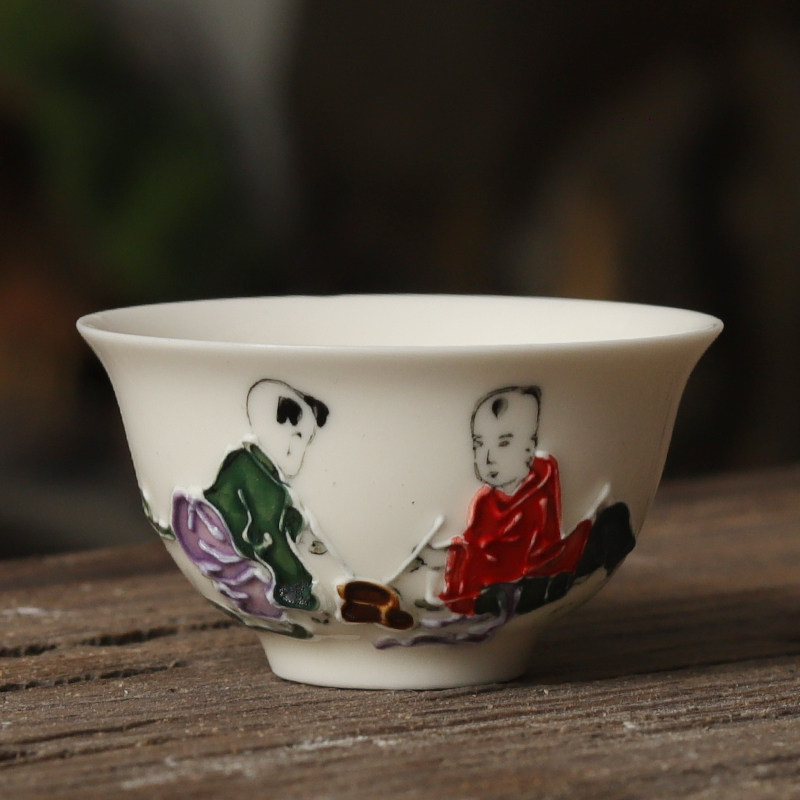 潮汕功夫茶具茶杯家用品茗杯陶瓷手绘小号杯单枞杯茶盏小杯子茶碗_虎窝淘