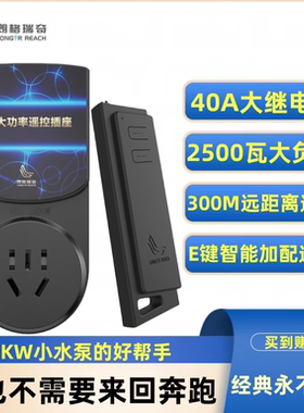【朗格瑞奇】大功率水泵专用无线遥控开关 智能插座 超远距离220v