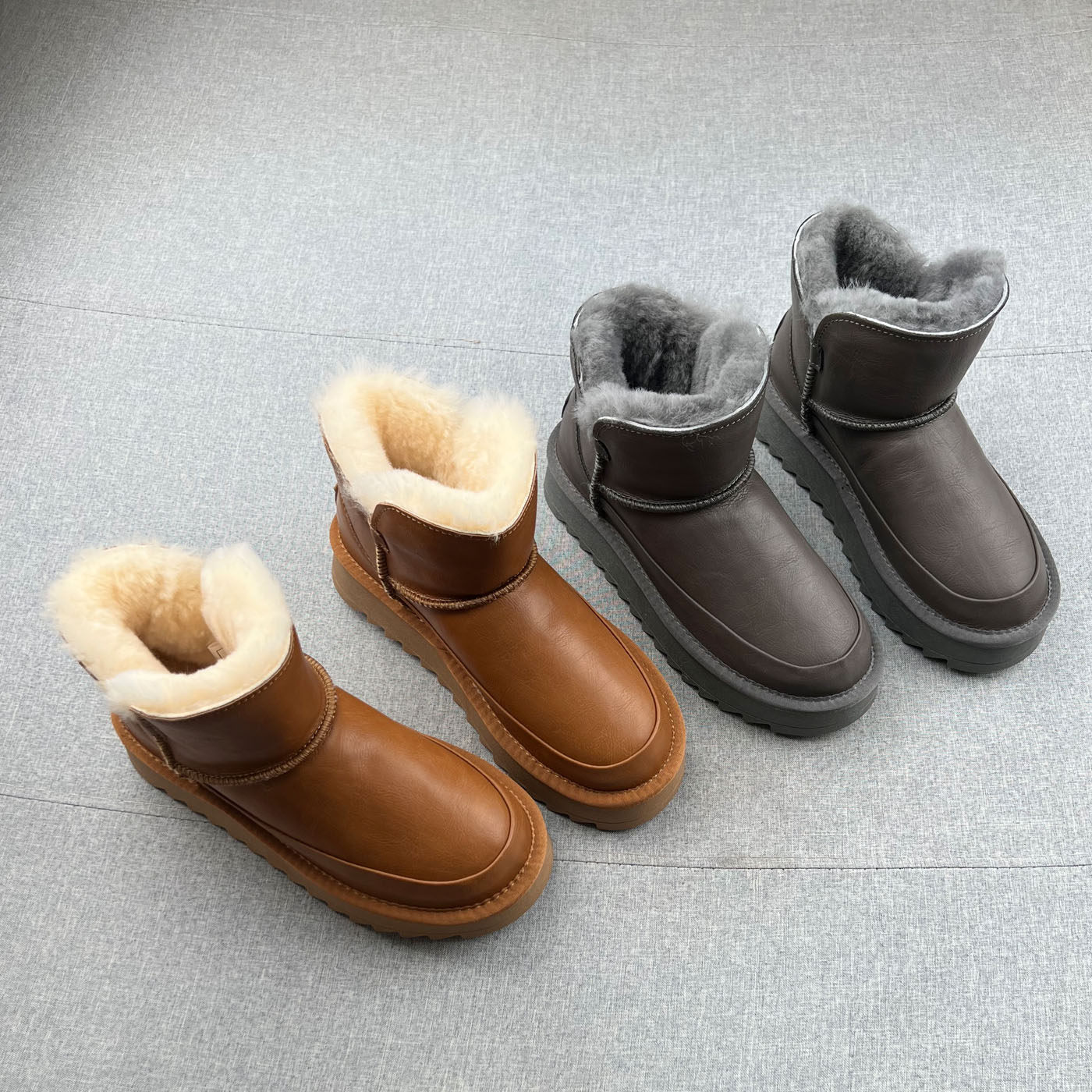 真皮羊毛绒防水厚底雪地靴女2025年冬款软面套筒防滑保暧棉靴短靴,女鞋,时尚雪地靴,淘宝优惠券,粉丝福利购,淘宝优惠卷