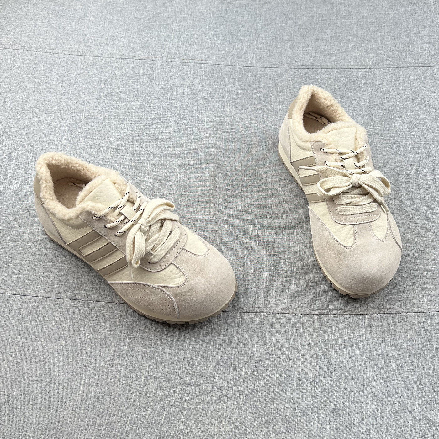 真皮羊毛绒保暧防滑厚底德训鞋慢跑鞋女2025年冬款舒适运动休闲鞋,女鞋,德训鞋,淘宝优惠券,粉丝福利购,淘宝优惠卷