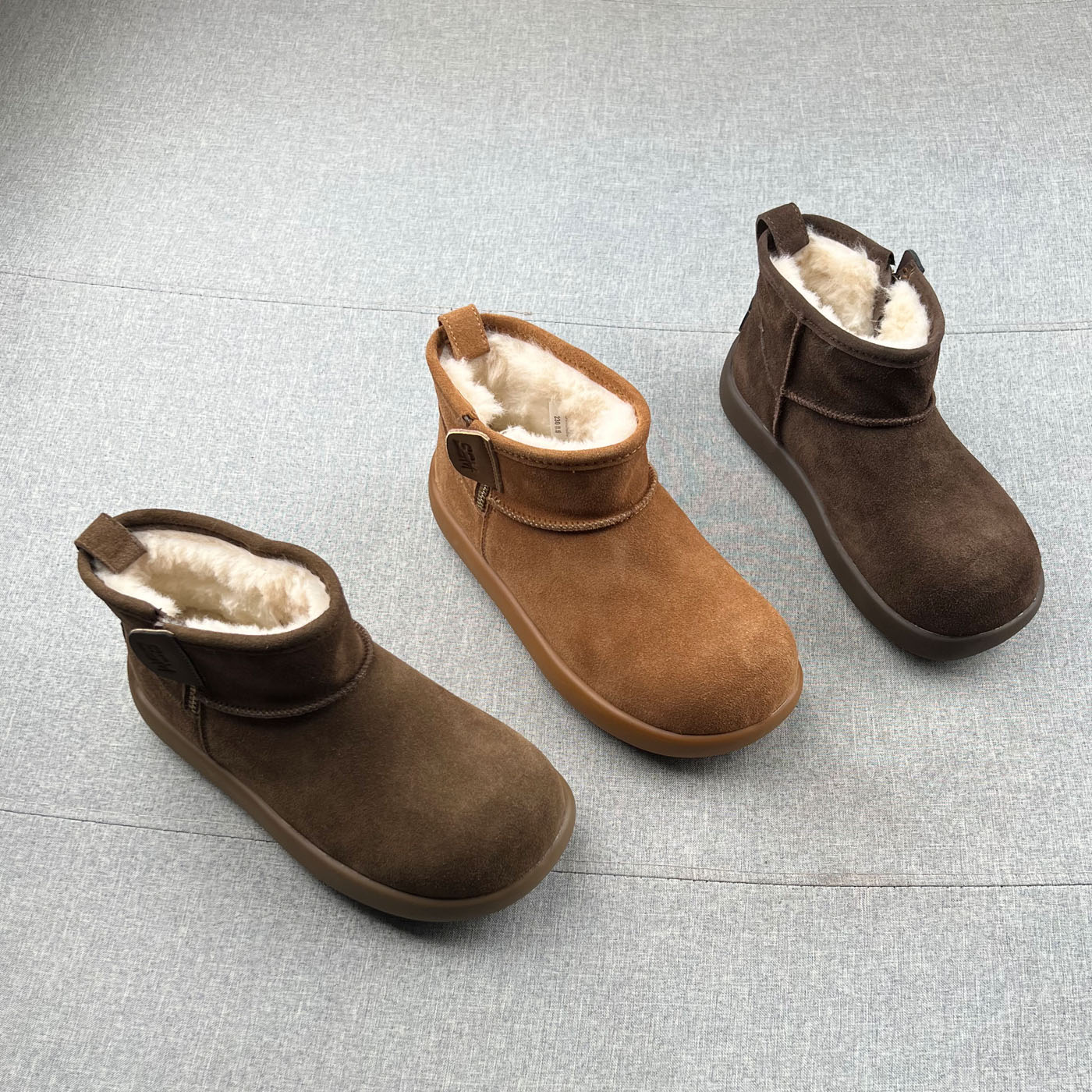 真皮羊毛绒防滑厚底雪地靴女