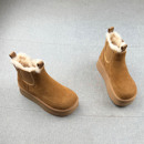 真皮羊毛绒套筒厚底雪地靴女2025年冬款软面轻便加厚保暧棉靴短靴