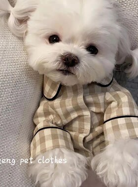 韩版宠物幼犬小猫咪狗狗睡衣泰迪比熊雪纳瑞博美吉娃娃衣服春夏装