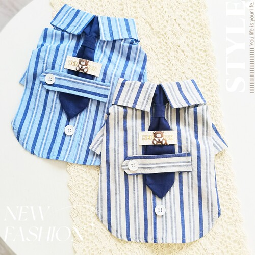 狗狗衣服春夏装薄款猫咪绅士领带棉质衬衫小型犬泰迪比熊宠物衬衣