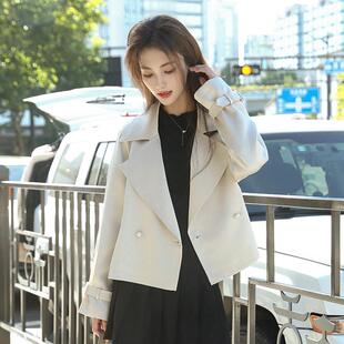 欧洲站风衣女款2025新款春秋短款小个子显高西装领初秋气质外套潮