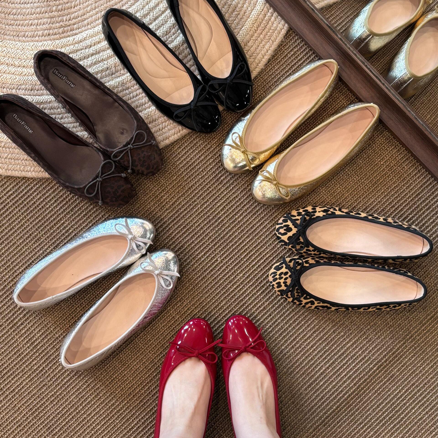 内外真皮~超浅口露指缝芭蕾舞小单鞋女2026春新款平底软底豆豆鞋,女鞋,浅口单鞋,淘宝优惠券,粉丝福利购,淘宝优惠卷