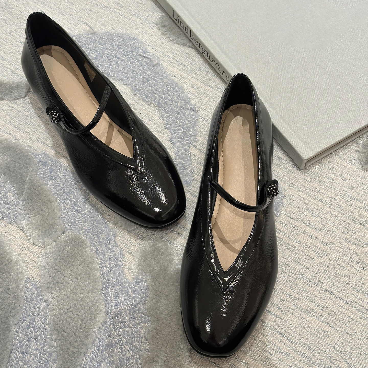 羊皮版~软乎乎时髦一字带玛丽珍单鞋女2026平底浅口芭蕾舞奶奶鞋,女鞋,时尚芭蕾鞋,淘宝优惠券,粉丝福利购,淘宝优惠卷