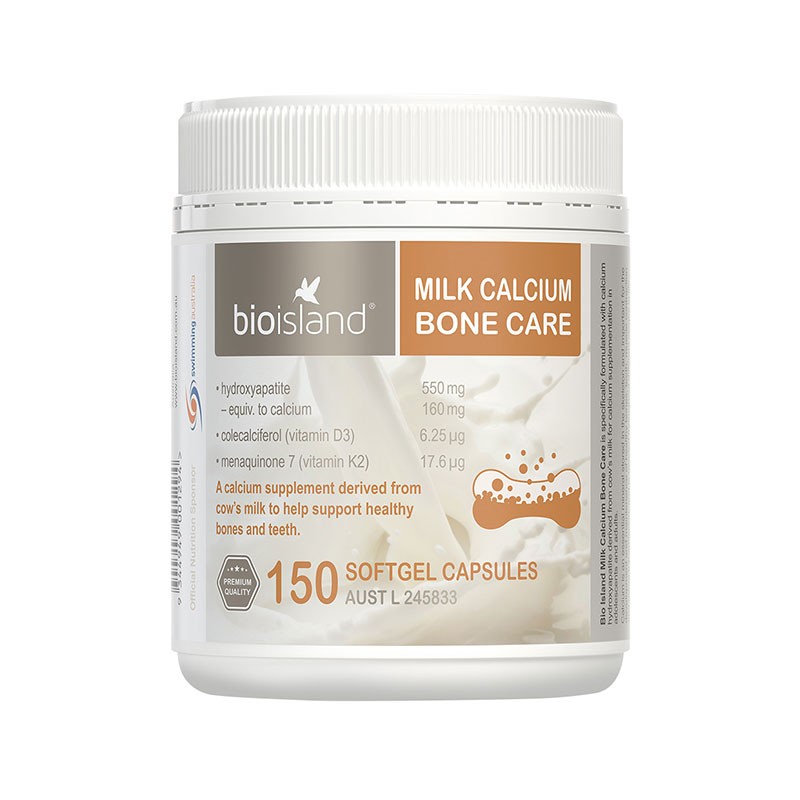 澳洲Bio island成人乳钙150粒Milk Calcium Bone Care液体钙维D