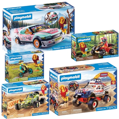 摩比世界拉力赛车大脚车积木