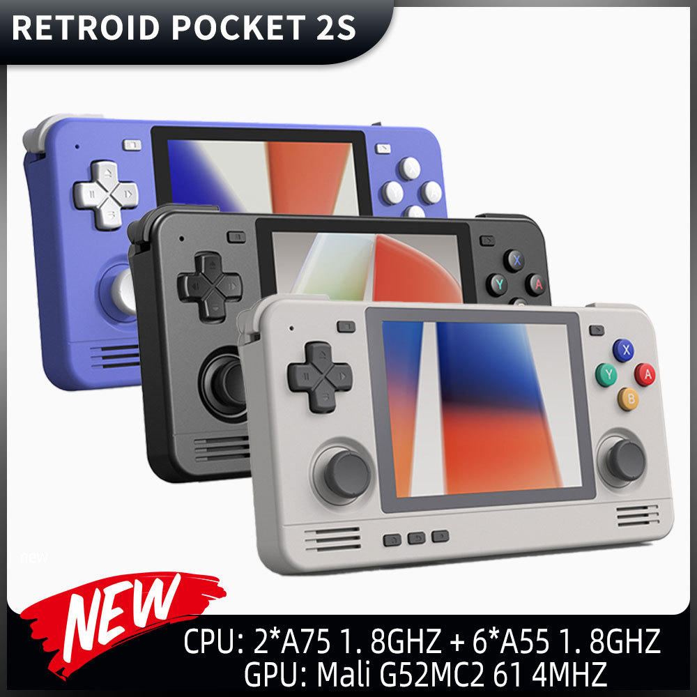 跨境新品Retroid Pocket 2S安卓二代ps/ps1复古掌上口袋游戏机