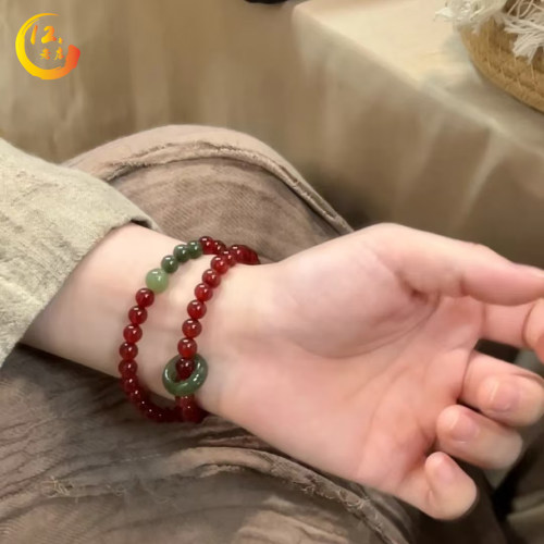 天然红玛瑙手串女款本命年转运珠