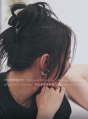 迪丽热巴同款黑色鲨鱼夹韩国进口大号法式慵懒后脑抓夹简约高级感
