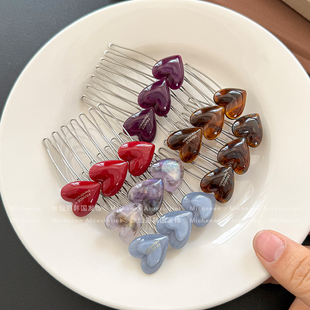 米仙恩韩国进口France钢齿爱心发插小号刘海侧边发梳高品质发饰