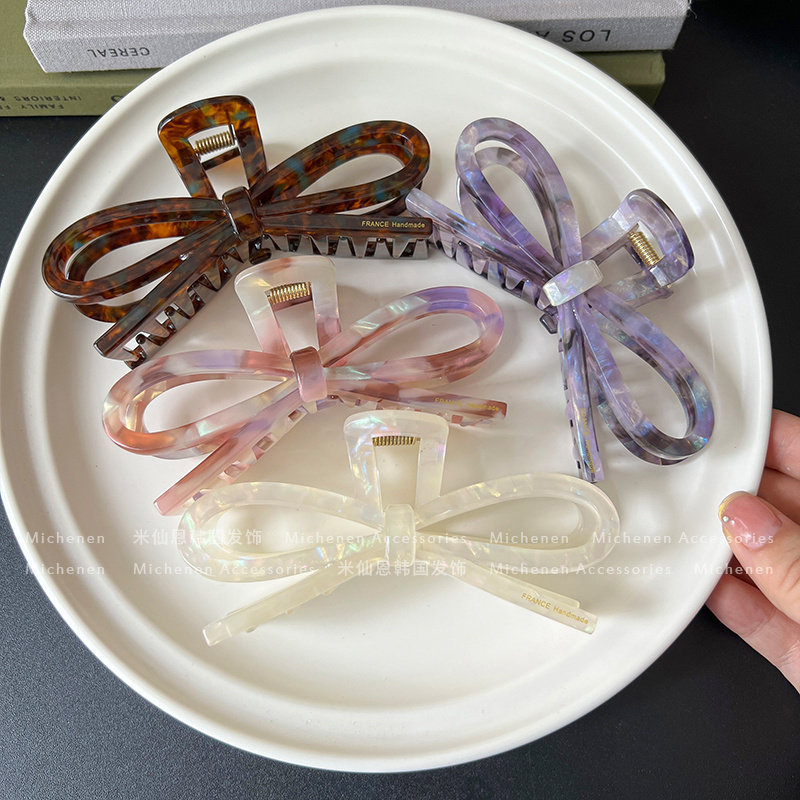 仙恩抓夹醋酸优雅蝴蝶结发夹