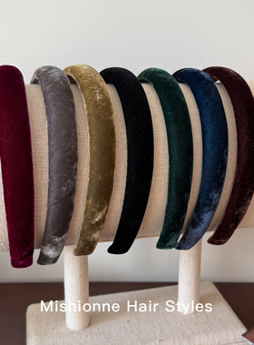 韩国进口真丝丝绒发箍秋冬气质复古头箍日常百搭慵懒风高颅顶发卡