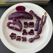 仙恩秋天果酱紫 韩国进口轻奢抓夹可爱迷你小抓夹气质侧边鸭嘴夹