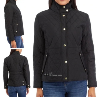 美单Cr*秋冬季大码女装菱形格轻薄棉衣棉服diamond quilted coat