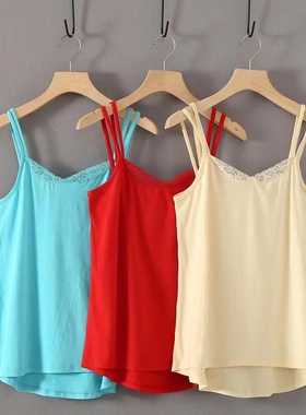 微瑕 9块9特卖外贸单大码女装胖MM胖妹妹蕾丝T恤背心小吊带