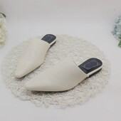 女软底穆勒鞋 尖头显脚小包头舒适低跟粗跟夏季 凉鞋 沙滩鞋 外穿拖鞋