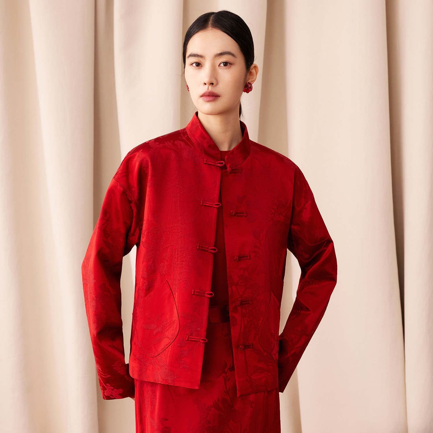 如意连云【元禧】新年新款提花立领短外套女新中式盘扣上衣敬酒服,女装/女士精品,短外套,淘宝优惠券,粉丝福利购,淘宝优惠卷