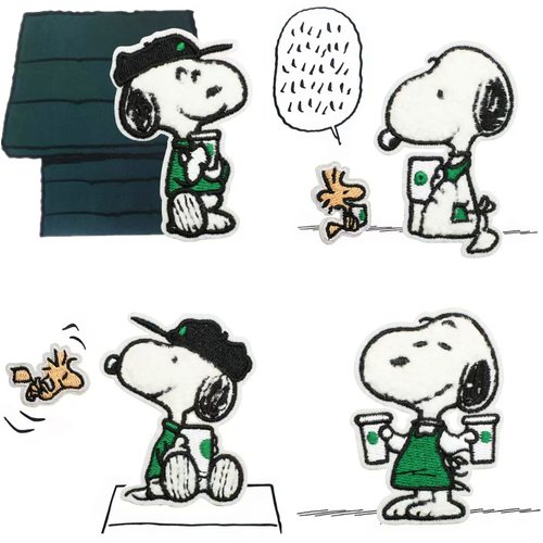 史努比贴布绣动漫人物补丁贴卡通小狗刺绣布贴衣服毛巾绣章DIY