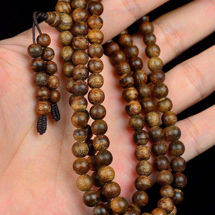 99沉水浮达拉干老料沉香手串6mm108粒天然保真男女佛珠手链念珠