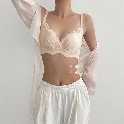 内衣女2025新款爆款小胸聚拢性感蕾丝边胸罩秋冬季无痕无钢圈文胸