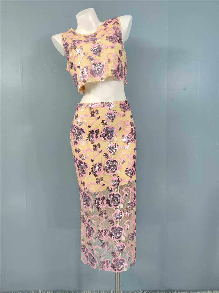 外贸气质优雅辣妹精美重工绣花亮片露脐个性时尚小众刺绣上衣半裙,女装/女士精品,时尚套装,淘宝优惠券,粉丝福利购,淘宝优惠卷