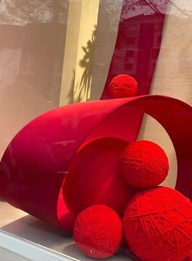 元旦新年装饰品毛线球圣诞树挂件礼物场景布置挂饰手工绕线球