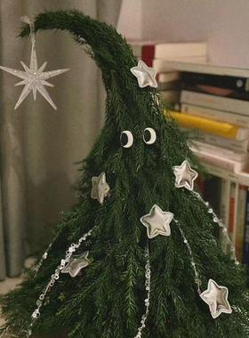 歪脖子圣诞树小型整套天竺少女真绿植diy材料圣诞节店面装饰品