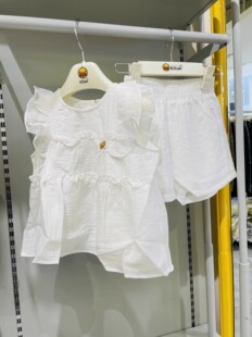 特价小黄鸭女大童短袖套装夏季两件套2681573清仓处理110-150童装