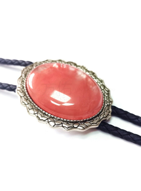 2024宝石首饰bolo tie波洛领带宽花边复古托流行红色首轻奢羽毛坠