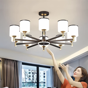 客厅吊灯2025年新款中式现代简约大气高级感轻奢餐厅广东中山灯具