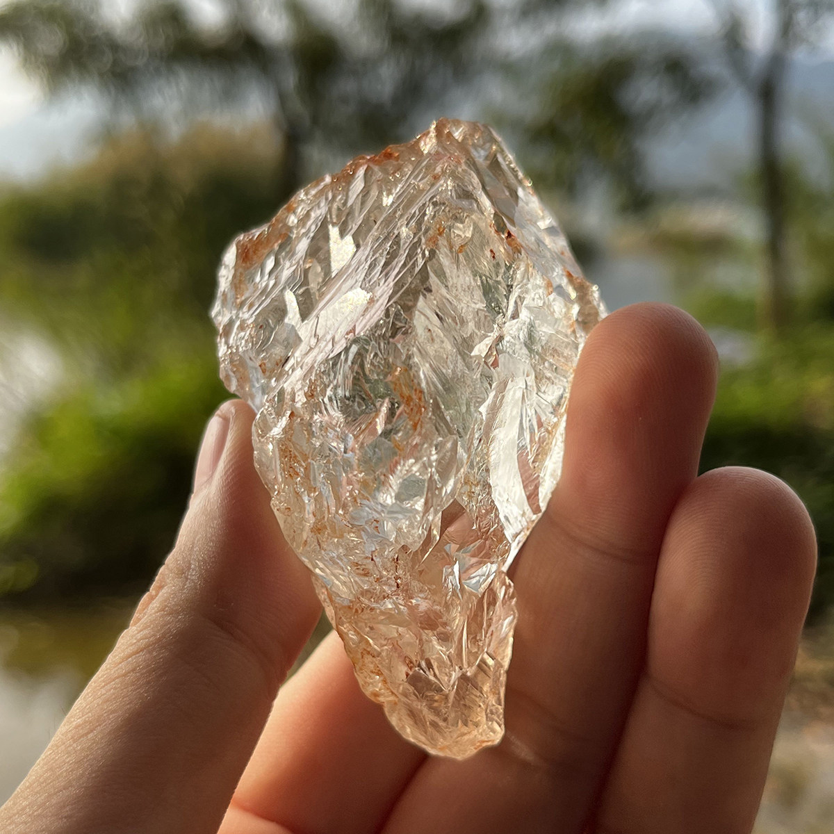 喜马拉雅蚀刻涅槃水晶 黄金涅槃白水晶冥想原石非阿赛斯特莱水晶