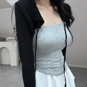 韩国东大门夏季 纯色平口抹胸自带胸垫内搭打底纯色抹胸背心女