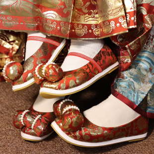砚滨纱x江南朱记联名款亲子鞋【满地金】女童汉服鞋儿童宝宝鞋