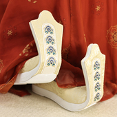 内增高翘头履复原古画走秀百搭汉服鞋 江南朱记汉服鞋 云笙 平底