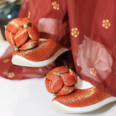 婚鞋 江南朱记改良款 玲珑鞋 内增高登云履平底中式 汉服鞋 锦年